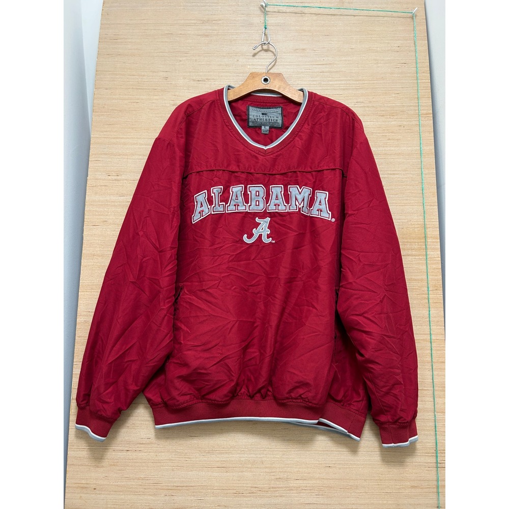 Colosseum Athletics Alabama Crimson‎ Tide Mens V-Neck Windshirt Red Large
